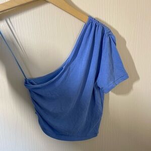 Urban Outfitters Blue Asymmetrical Crop Top